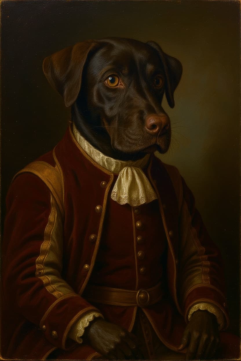 The Atelier: custom pet portrait of a Labrador Retriever by Maison Zola