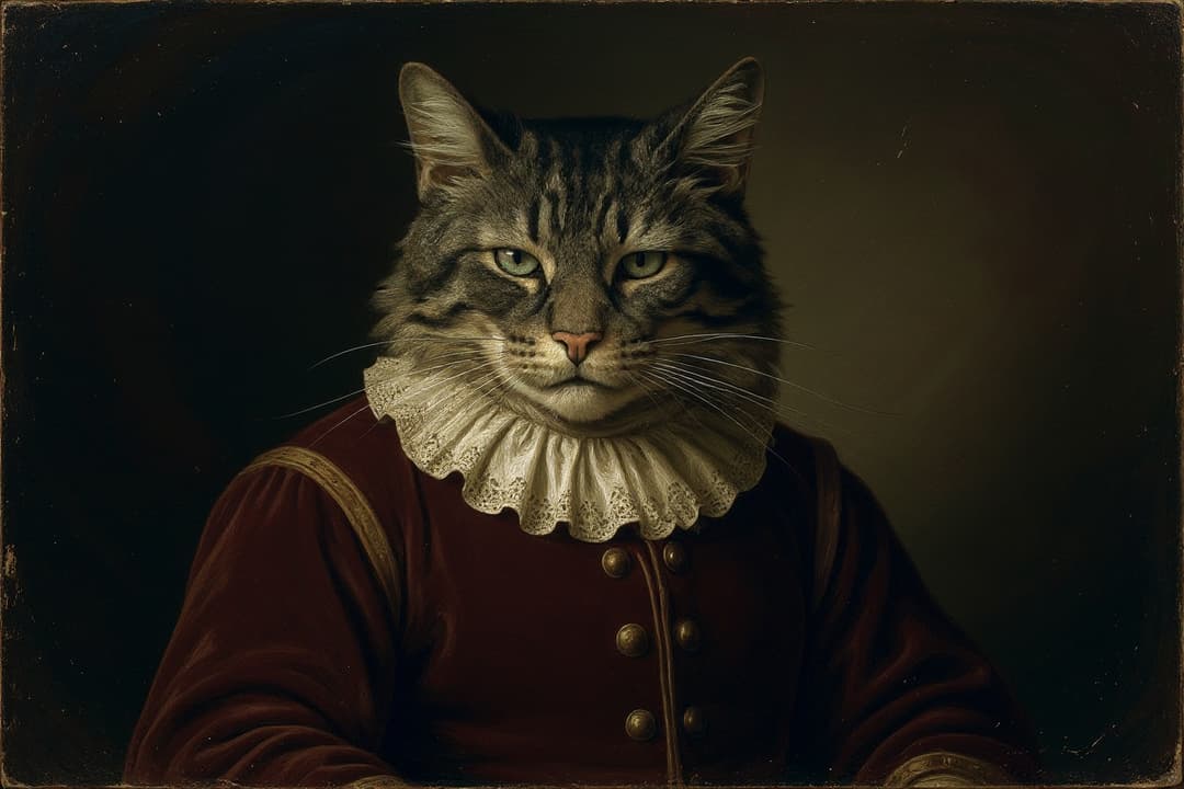 The Atelier: custom pet portrait of a Maine Coon by Maison Zola