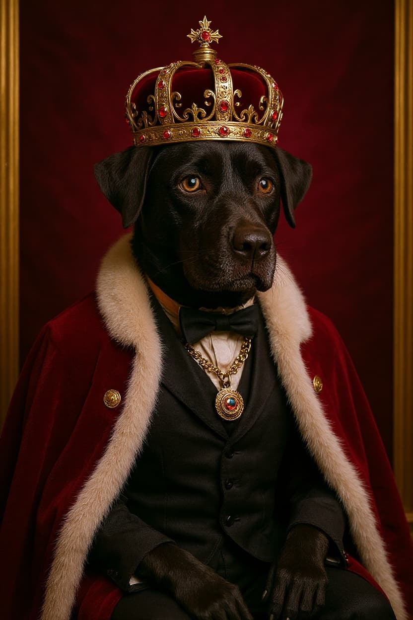 The Sovereign: custom pet portrait of a Labrador Retriever by Maison Zola